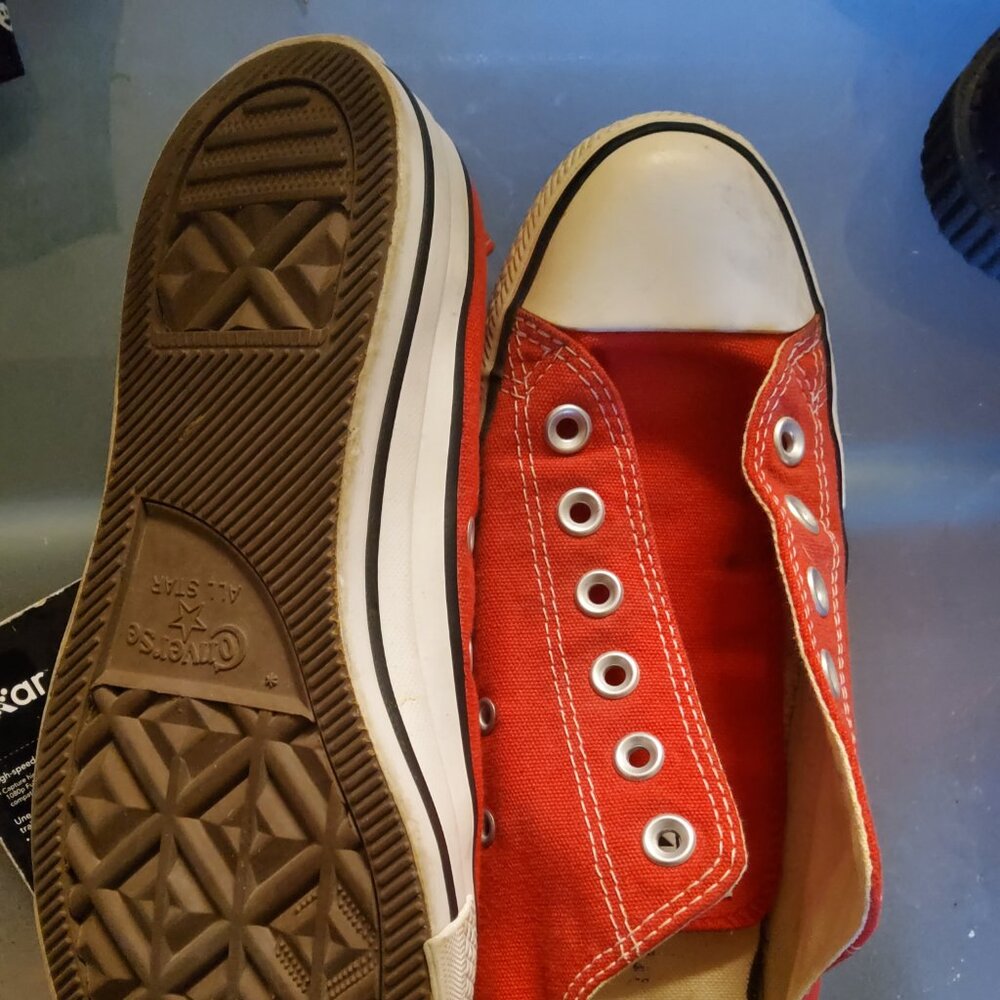 Red low top converse made in BRAZIL better quality  than usa made